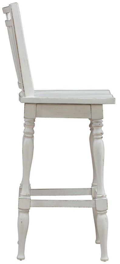 Liberty Furniture Magnolia Manor Antique White Spindle Back Swivel Bar Stool-3