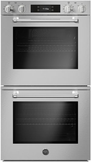 Credit: Bertazzoni front view of the Bertazzoni Master Series 30" Stainless Steel Double Electric Wall Oven
