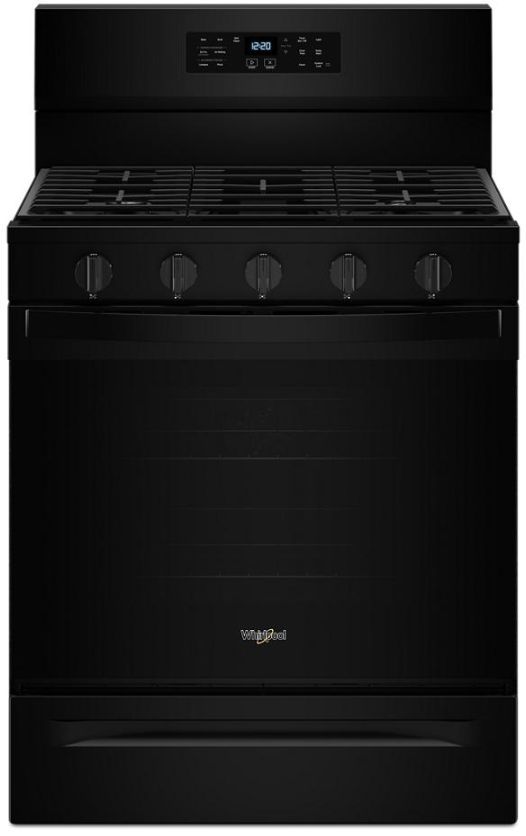 Whirlpool® 30" Black Freestanding Gas Range-0