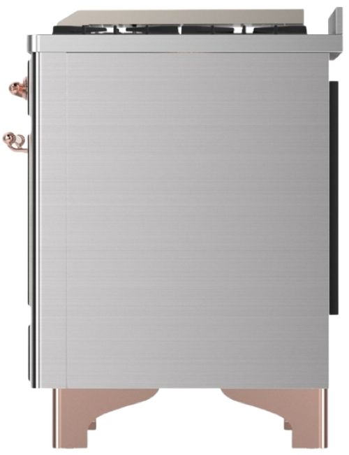 Ilve® Majestic III 48" Stainless Steel Pro Style Dual Fuel Natural Gas Range with Griddle and Copper Trim-3