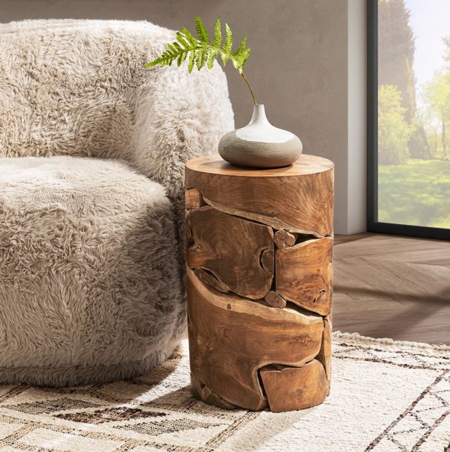 Classic Home Rhea Natural Round End Table-1