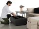 Transformer Coffee Table - Panel Storage - Smoked Hickory-1