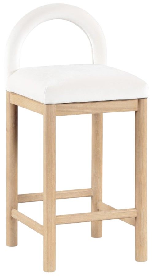 Meridian Furniture Conrad Cream/Natural Upholstered Counter Stool-0