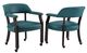 Steve Silver Co. Tournament Cherry/Teal Arm Chair with Casters-0