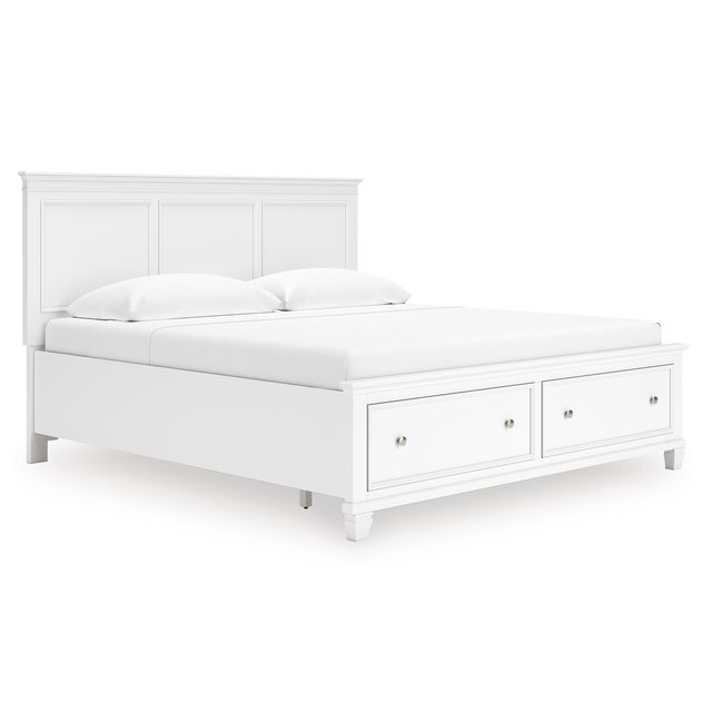 Signature Design by Ashley® Fortman White King Panel Storage Bed-0