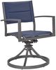 Signature Design by Ashley® Point Bonita 2-Piece Blue/Gray Aluminum Outdoor Sling Swivel Chair-2