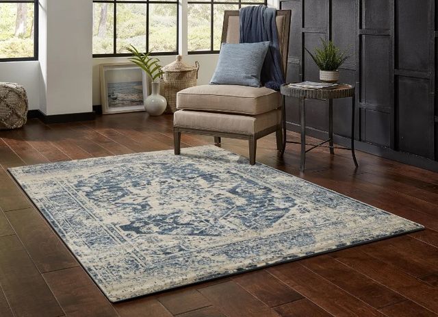 KAS Rugs Heritage Blue/Ivory Traditions 5'x8' Area Rug-3
