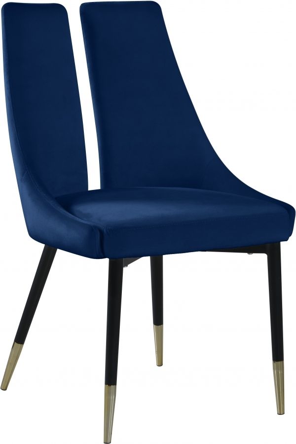 Meridian Furniture Sleek Navy Velvet Dining Chair-0