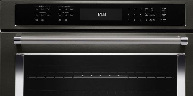 Four mural simple électrique encastré de 27 po KitchenAid® PrintShield™ de 4,3 pi³ - Acier inoxydable noir-1