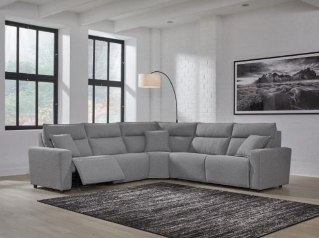 Signature Design by Ashley® Modmax II 5-Piece Pepper/Salt Power Reclining Sectional with Console-3