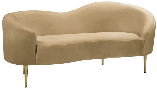 Meridian Furniture Ritz Camel Velvet Loveseat-0