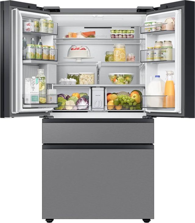 Samsung Bespoke 28.8 Cu. Ft. Pre-Built Stainless Steel Panel French Door Refrigerator -8
