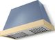 La Cornue CornuFé Euclid 44" Provence Blue Wall Mounted Range Hood with Polished Brass Trim-0