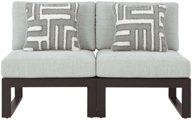 Signature Design by Ashley® Beachloft 2-Piece Black/Gray Aluminum/Fabric Outdoor Modular Sectional-0