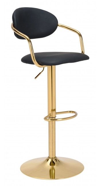 Zuo® Modern Gusto Black/Gold Bar Chair-0