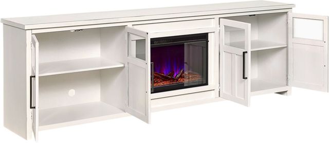 aspenhome® Finnegan White 98" Fireplace Console and Hutch-1