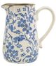 A & B Home Beige/Blue Flower Pitcher-1