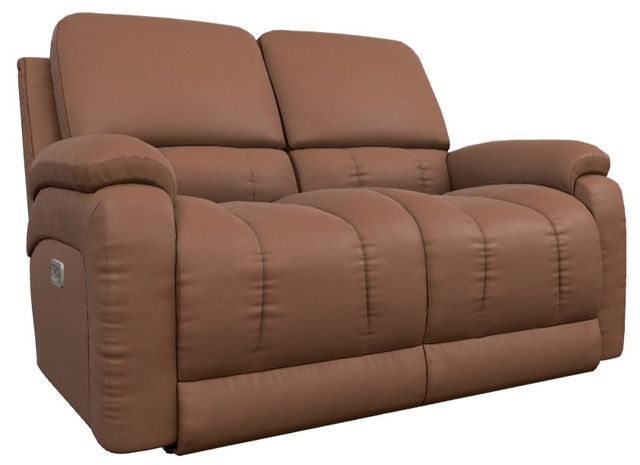 La-Z-Boy® Greyson Caramel Leather Power Reclining Loveseat with Headrest-0