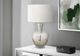 Monarch Specialties Inc. Silver Glass Table Lamp with Ivory Shade-2