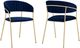 Armen Living Nara 2-Piece Blue/Gold Dining Chairs-3