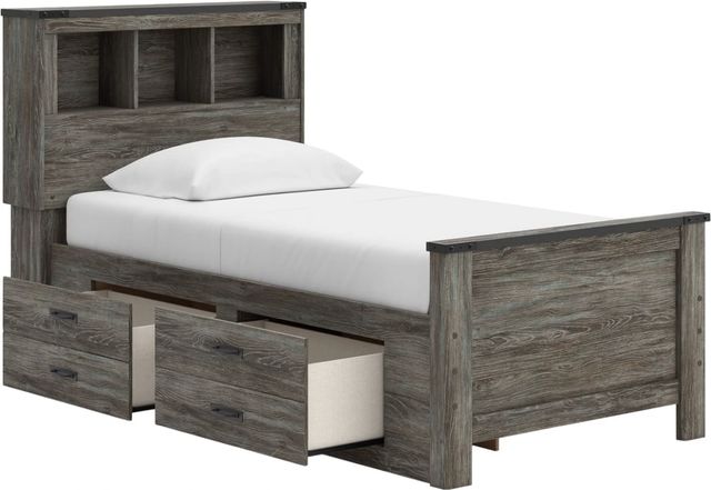 Signature Design by Ashley® Frandern Gray Twin Bookcase Panel Bed with Storage-3