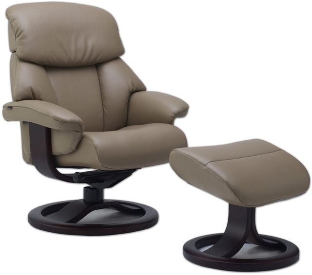Fjords® Classic Comfort Alfa 520 "R-base" Granite Small Recliner with Footstool-0