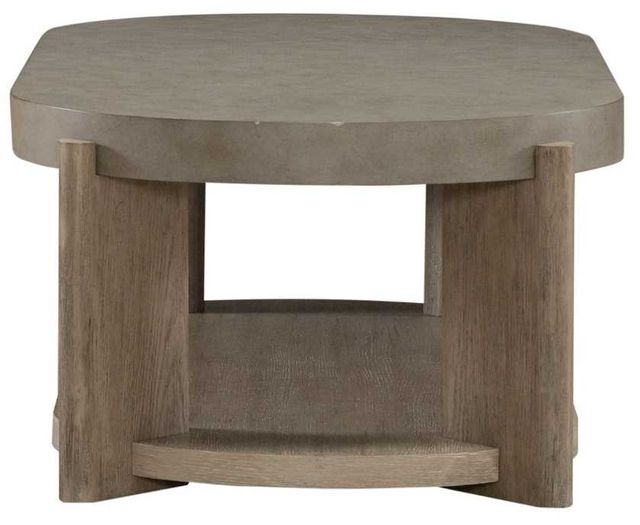 Liberty Furniture Affinity Gray Oval Cocktail Table with Dusty Taupe Base-3