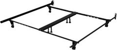 Beaudoin Black California King Traditional Nuts and Bolts Bed Frame with Casters and Glides
