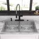 Elkay Crosstown® 3-Piece Polished Satin 33" x 22" x 6" 5-Hole Equal Double Bowl Dual Mount ADA Sink Set-4