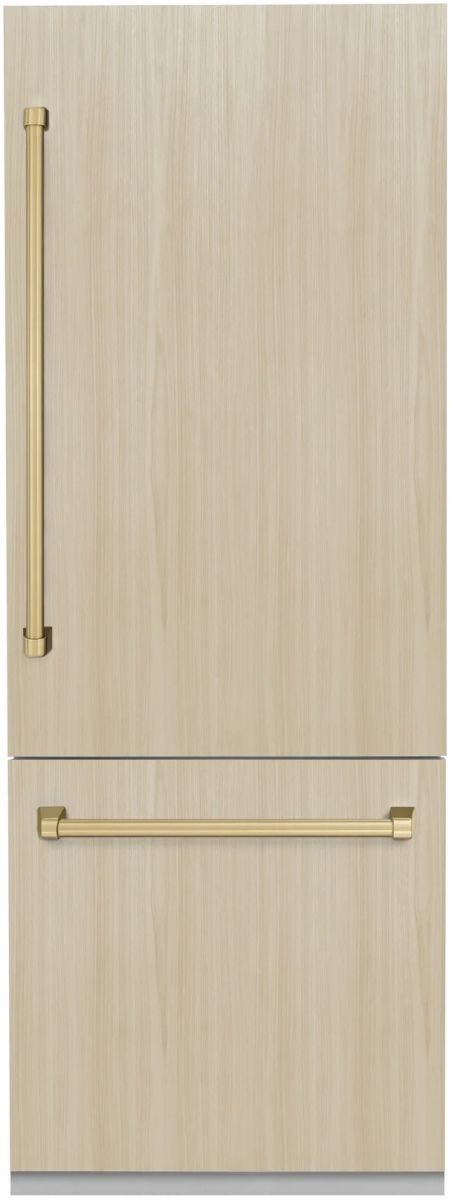 ZLINE Autograph Edition 30 in. 16.1 Cu. Ft. Panel Ready Built In Counter Depth Bottom Freezer Refrigerator