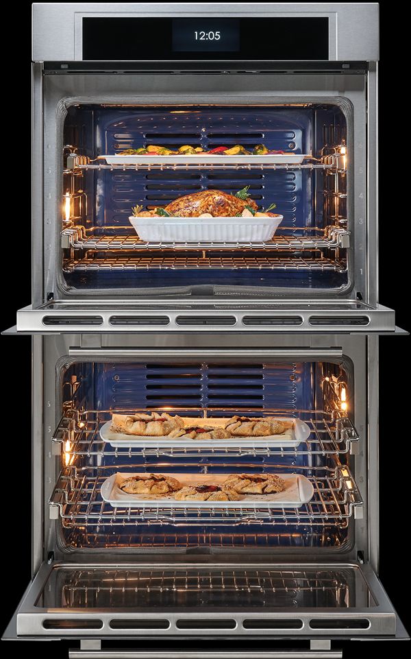 Wolf® M Series 30" Stainless Steel Transitional Double Electric Built in Wall Oven-1