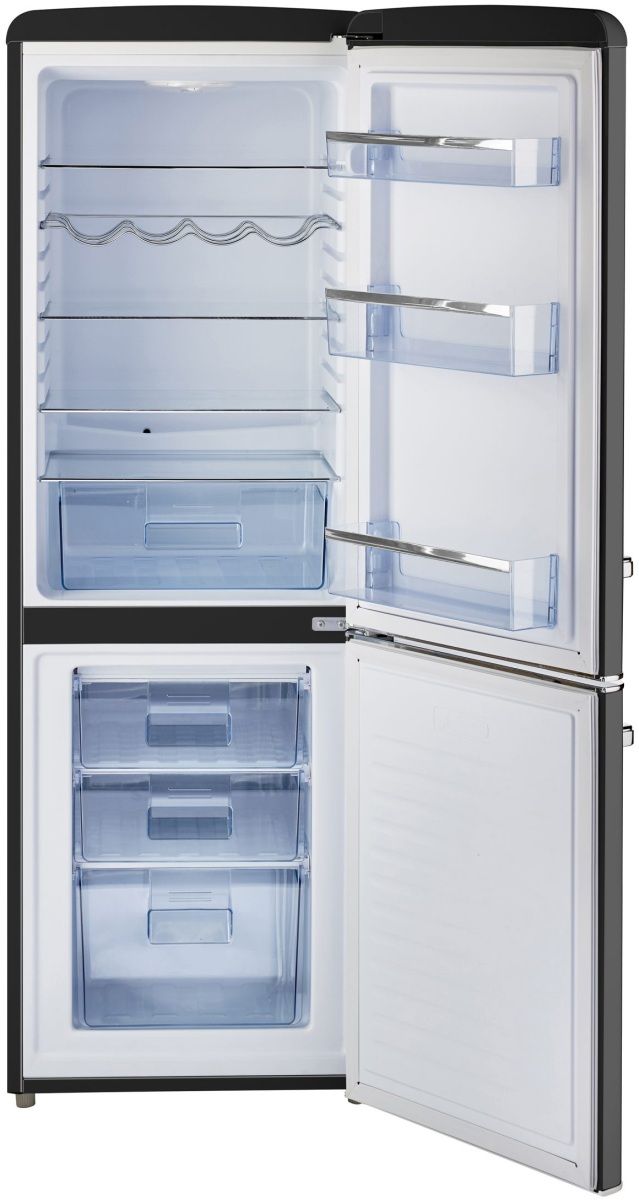 Unique® Appliances Classic Retro 22" 7.0 Cu. Ft. Midnight Black Counter Depth Bottom Freezer Refrigerator-1