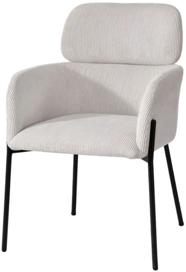 LH Home Allegra Corduroy White Dining Chair-0