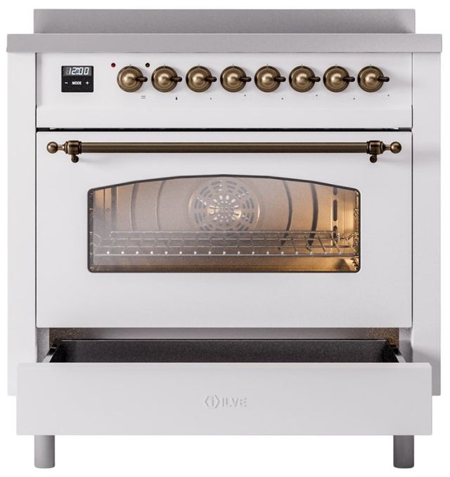 Ilve® Nostalgie II Series 36" White Pro Style Induction Range-2