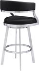 Armen Living Saturn Black/Brushed Stainless Steel Counter Stool-3