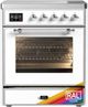 Ilve® Majestic III 30" Custom Pro Style Induction Range with Triple Glass Door and Chrome Trim-0
