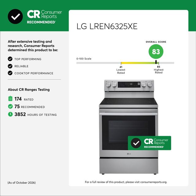 LG 30" PrintProof® Stainless Steel Freestanding Electric Range with ProBake Convection®-1
