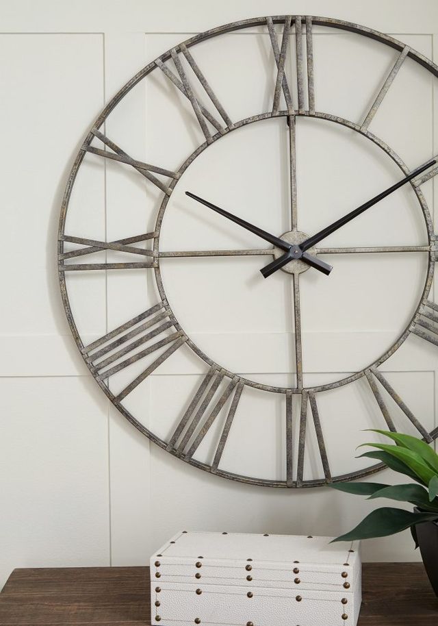 Signature Design by Ashley® Paquita Antique Silver Wall Clock-3