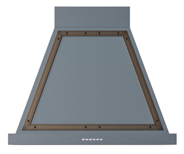 Ilve® Nostalgie II Noblesse 30'' Blue Gray Wall Mounted Range Hood with Burnished Trim-0