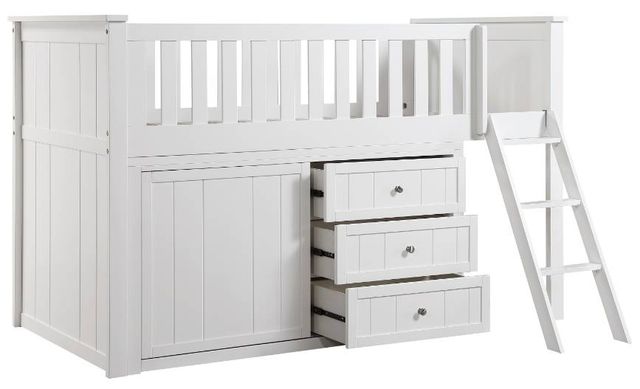 Homelegance® Galen White Twin Low Loft Bunk Youth Bed with Dresser-3