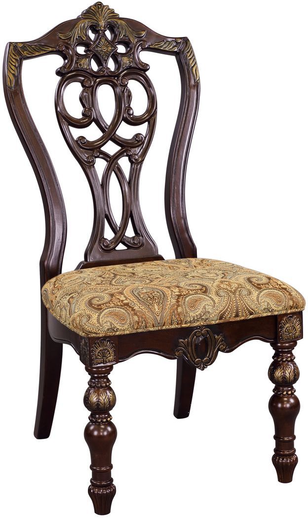 Homelegance® Catalonia Dark Cherry/Multi-Color Side Chair-0