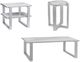 Bassett Mirror Hessle White End Table with Silver Base-4