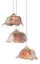 Currey & Company Catrice Painted Silver/Contemporary Silver Leaf/Natural Shell 3-Light Multi-Drop Pendant-0