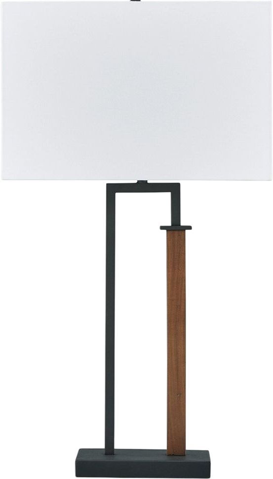 Signature Design by Ashley® Voslen Black Table Lamp with Brown Accent-0