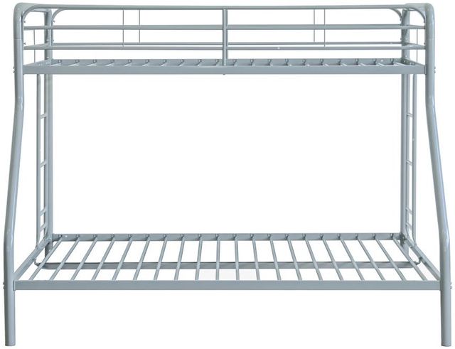 Coaster® Carson Glossy Silver Metal Twin Over Full Bunk Bed-1