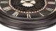 Monarch Specialties Inc. Brown 23" Round Wall Clock with Roman Numerals on Beige/Black Background an-1