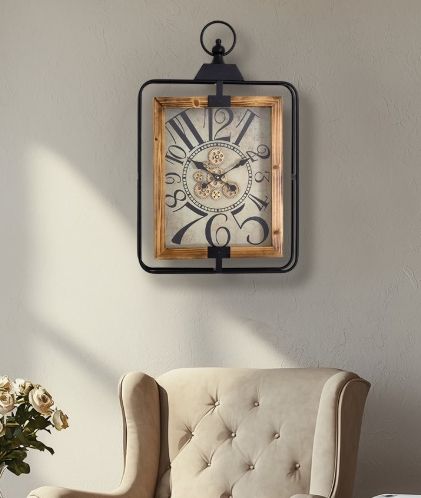 YHD Black/Gold Gear Clock-1