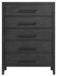 Elements International Versailles Contemporary Black 5-Drawer Chest-1