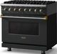 Viking® 5 Series 36" Antique Bronze Pro Style Dual Fuel (NG) Range with Brushed Brass Trim-3