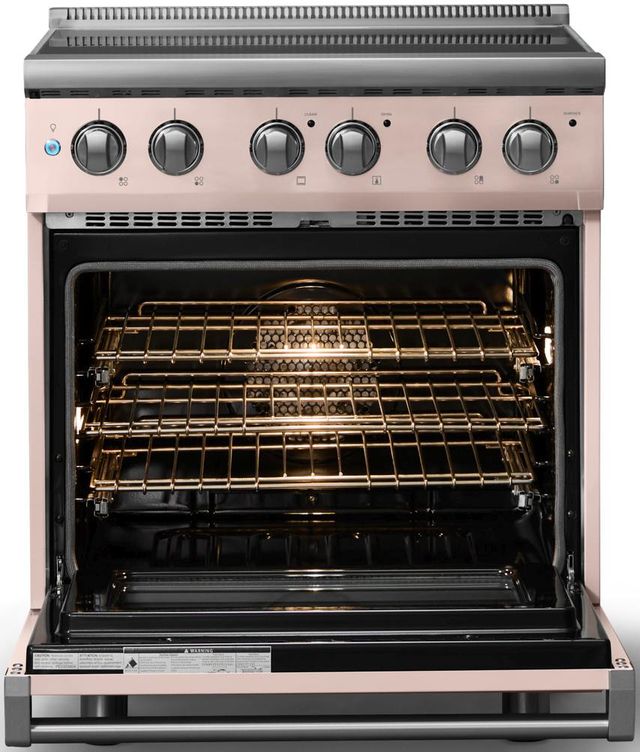 Viking® 5 Series 30" Blush Pro Style Electric Range with Polished Chrome Trim-1